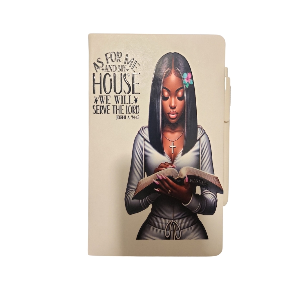 Inspirational Journal with Woman Reading Design